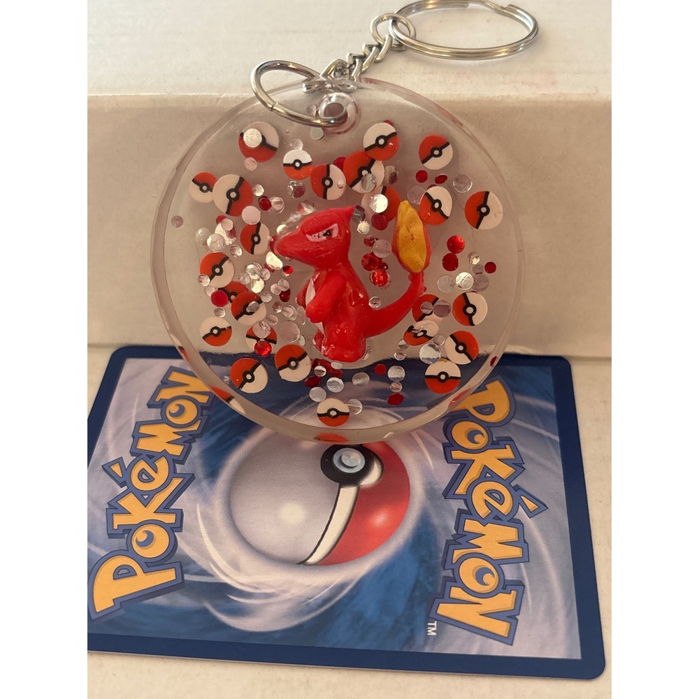 Resin Charmeleon keychain- handmade Pokemon